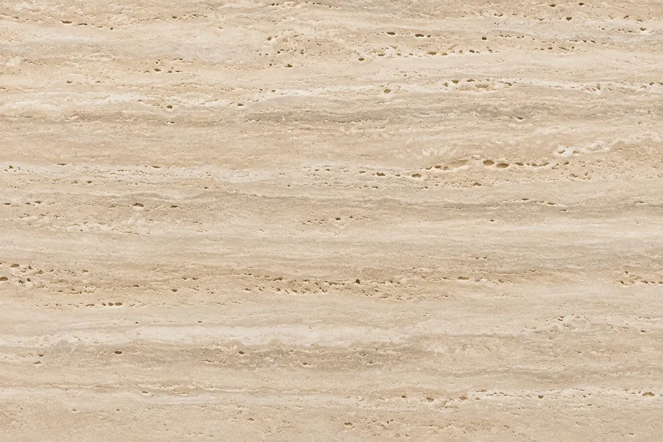 Textura bege de travertino com veios horizontais